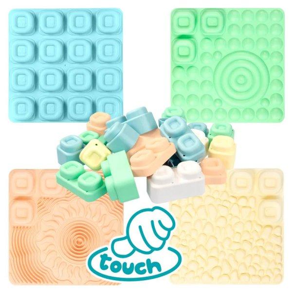 MOCHTOYS Play&Squish szenzorikus ortopédiai szőnyeg - tapilap + kockák NAGY
szett 24+4db Pasztell