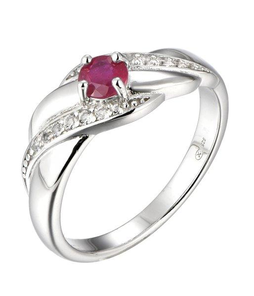 Brilio Silver Gyönyörű ezüst gyűrű rubinnal Precious Stone SR08997D 56 mm