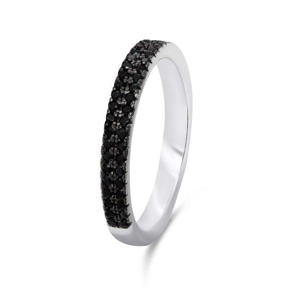 Brilio Silver Csillogó ezüst gyűrű fekete cirkónium kövekkel RI058W 54 mm