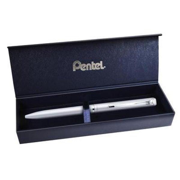 Rollertoll, 0,35 mm, rotációs, ezüst tolltest, PENTEL "EnerGel
BL-2007" kék