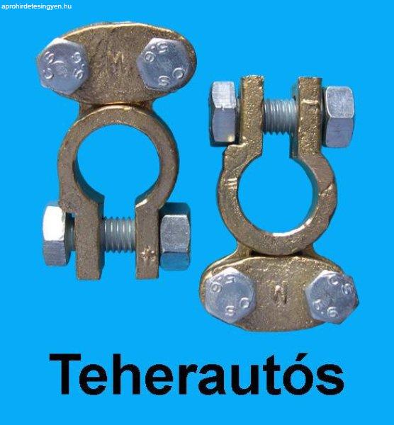 Erősített réz akkusaru pár (+/-), egyenes, teherautókhoz