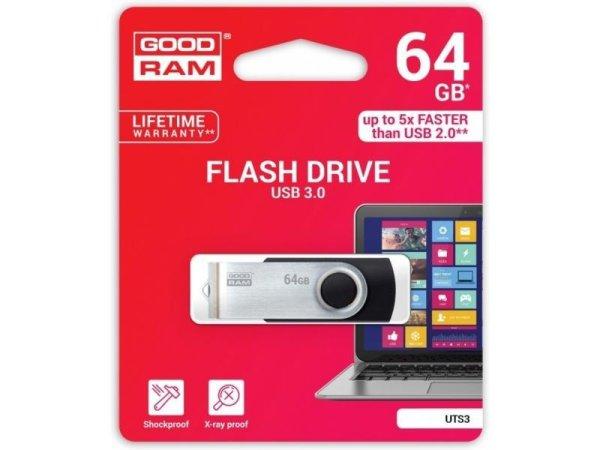 Goodram 64GB USB 3.2 fekete pendrive Artisjus matricával - UTS3-0640K0R11