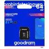 Goodram microSDHC 64GB Class 10 memriakrtya SD adapterrel 