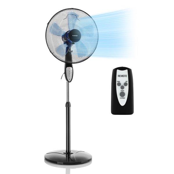 Klarstein Summerjam, álló ventilátor, fekete, 41 cm, 50 W, 3
sebességfokozat, 69,18 m³/min. légáramlás, távirányító mellékelve