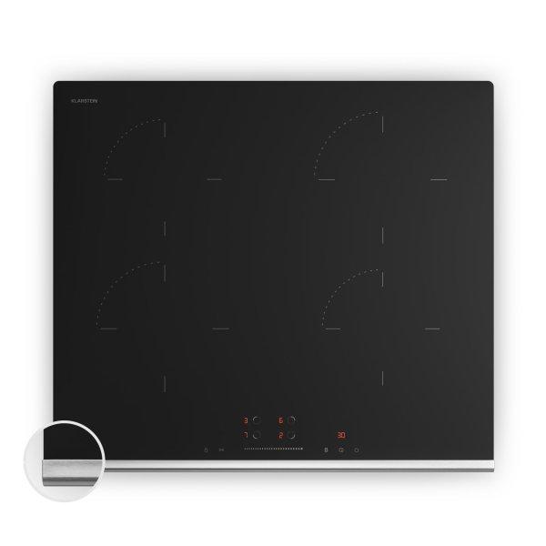 Klarstein Velaire indukciós főzőlap, elegáns, minimalista, nagy
teljesítményű, 4 főzőzóna, 7400 W, 60 cm