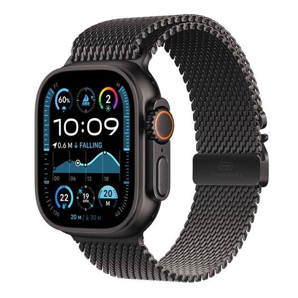 Apple Watch Ultra 2 GPS + Cellular 49mm Black Titanium Case with Black Titanium
Milanese Loop - L
