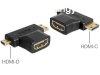 DeLock Adapter HDMI-A female > HDMI-C + HDMI-D male