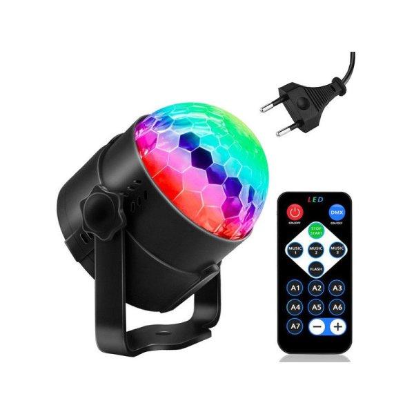 Diszkógömb LED fényeffekt RGB vetítő - Buli fényeffektek, diszkó lámpa,
party vetítő
