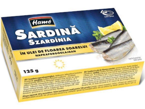 Hamé Szardínia 125g Napraforgóolajban
