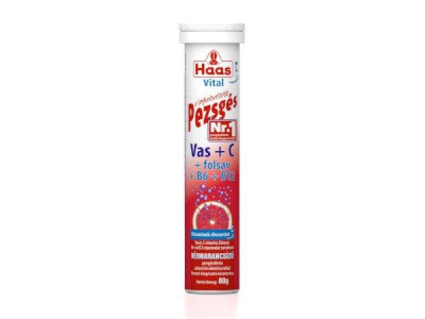 Haas pezsgőtabletta 80g Vas+C