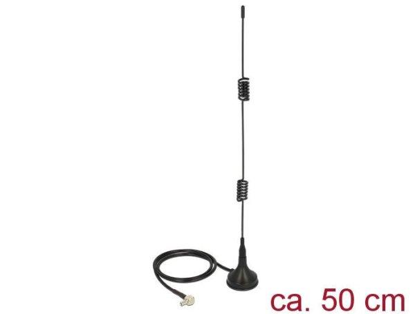 DeLock LTE Antenna TS-9 plug 90° 5 dBi fixed omnidirectional with magnetic base
and connection cable RG-174 50 cm outdoor black