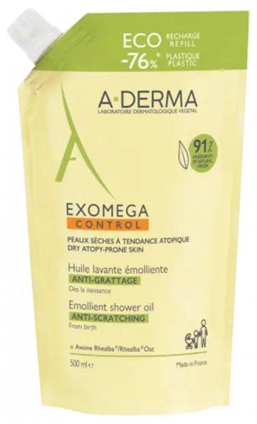 A-DERMA Utántöltő bőrpuhító zuhanyolajhoz száraz, atópiás ekcémára
hajlamos bőrre Exomega Control (Emollient Shower Oil) 500 ml