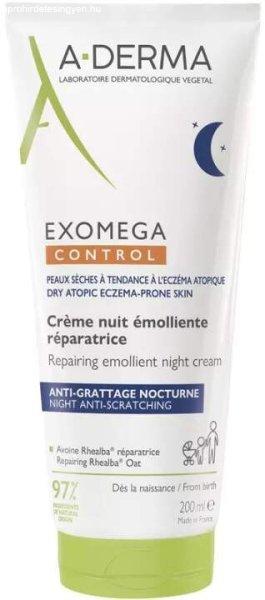 A-DERMA Éjszakai bőrpuhító krém Exomega Control (Emollient Night Cream) 200
ml