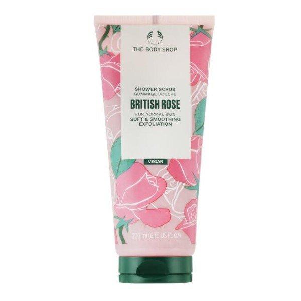 The Body Shop Bőrsimító zuhanyradír British Rose (Shower Scrub) 50 ml