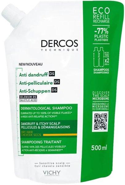 Vichy Csere utántöltő korpásodás elleni samponhoz a normál és zsíros
hajra Dercos (Shampoo Refill) 500 ml