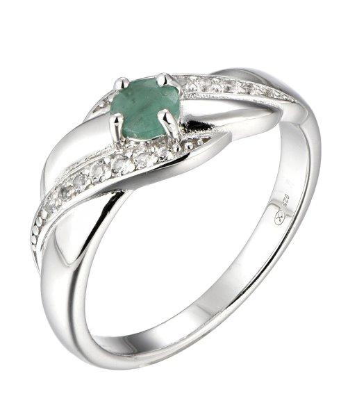 Brilio Silver Gyönyörű ezüst gyűrű smaragddal Precious Stone SR08997E 56
mm