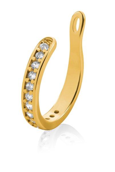 Troli Elegáns aranyozott single fülbevaló kristályokkal - 1 db