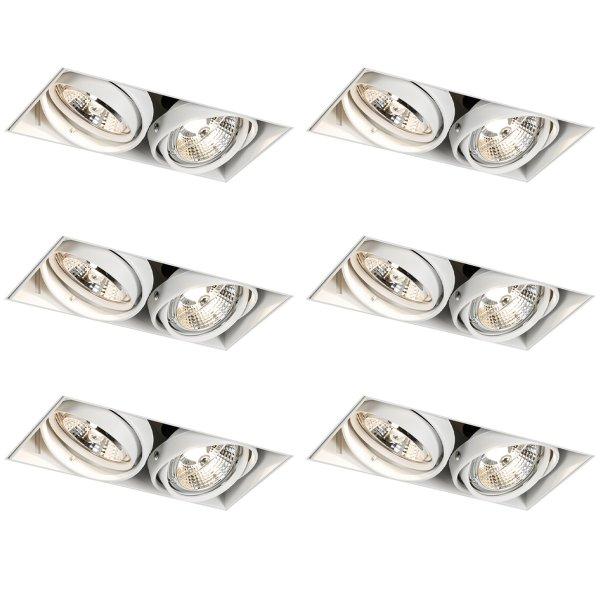 6 darabos süllyesztett spotlámpa szett fehér GU10 70mm 2-fényű keret
nélküli - Oneon