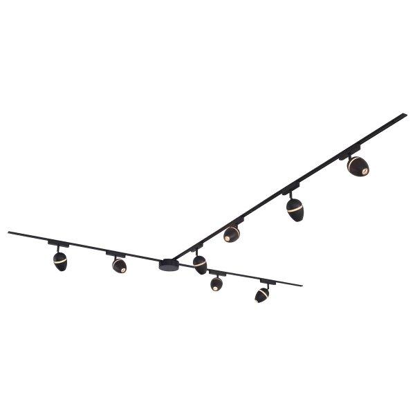 Modern sínrendszer 8 fekete spotlámpával, 1 fázisú - Magnetic Eggy