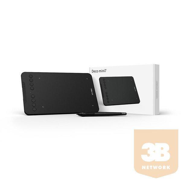 XP-PEN Grafikus tábla - Deco Mini 7 (7"x4,37", 5080 LPI, PS 8192, 220
RPS, 8 gomb, USB-C)