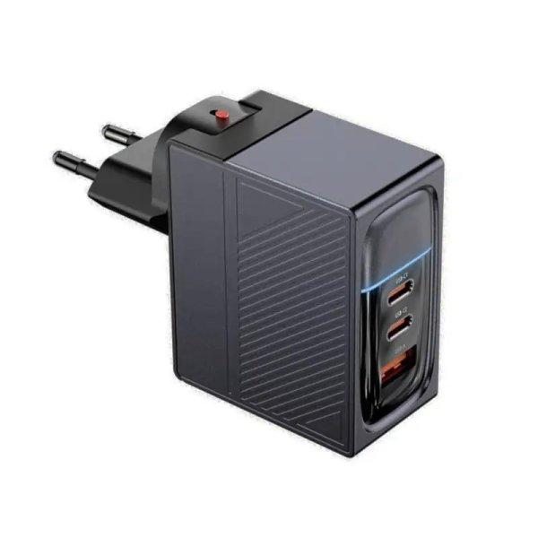 FNIRSI hálózati töltő - 100 W, PD, GaN, 1xUSB-A és 2xUSB-C port