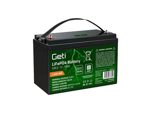 Baterie LiFePO4 12,8V 100Ah GETI GBLE-12-100D Display