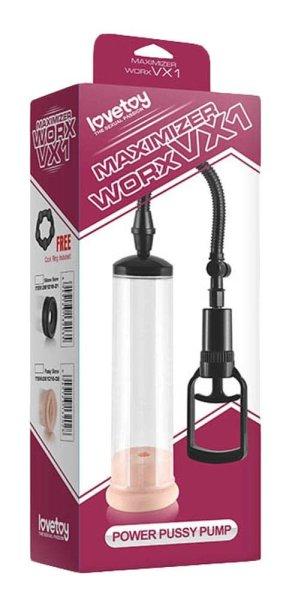 Maximizer WorxVX Pussy Pump - Húzókaros péniszpumpa műpunci mandzsettával