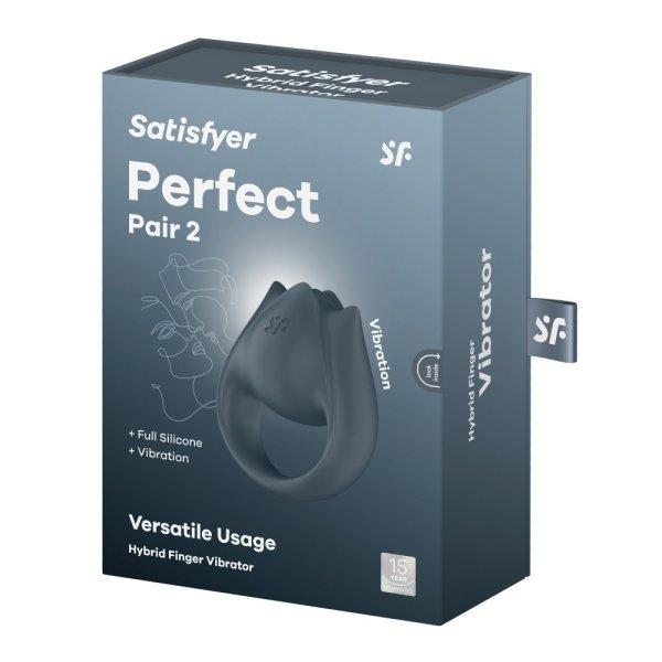 Satisfyer Perfect Pair 2 - Szilikon akkus vízálló vibrációs péniszgyűrű
Szürke)