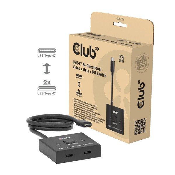 Club 3D USB Hub - CSV-2511 (USB-C to 2xUSB-C, Bidirectional, 100W PD,
8K60Hz/4K120Hz)