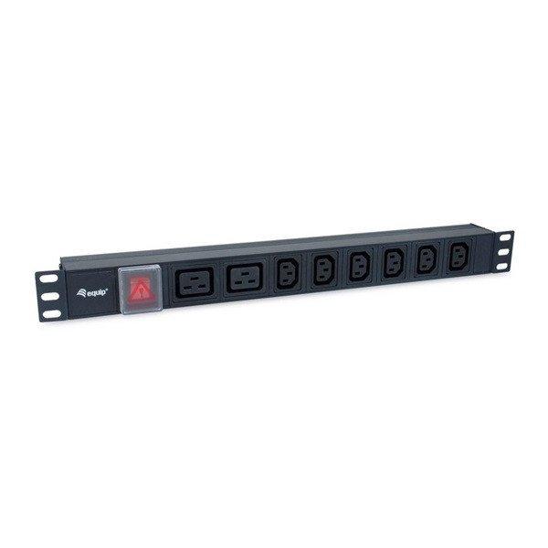 Equip Hálózati Elosztó - 333316 (C20, 6x C13 + 2x C19 , Rack 1U, 1,8m kábel,
fekete)