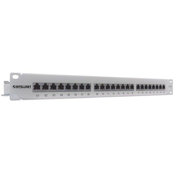 Manhattan Patch panel - CAT6 FTP árnyékolt patch panel, 24 portos, 1U, Szürke