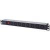 Manhattan eloszt - 19" 1U Rackmount eloszt, 8db C13 a