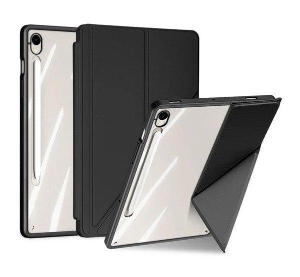 DUX DUCIS MAGI ORIGAMI tok álló, bőr hatású (aktív FLIP, oldalra nyíló,
TRIFOLD, asztali tartó, ceruza tartó) FEKETE Samsung Galaxy Tab S9 WIFI
(SM-X710), Galaxy Tab S9 LTE (SM-X716), Galaxy