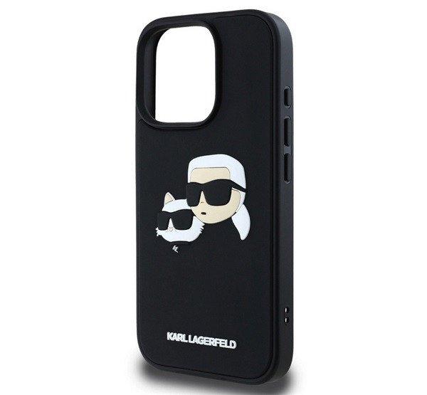 KARL LAGERFELD 3D RUBBER DOUBLE HEADS szilikon telefonvédő (ütésállóság,
3D) FEKETE Apple iPhone 16 Pro Max