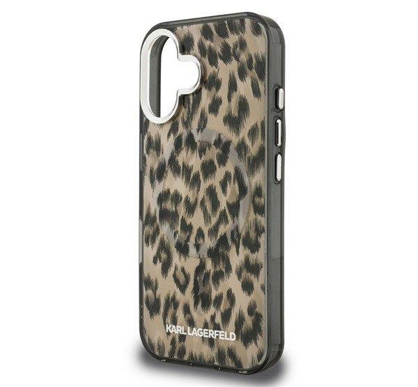 KARL LAGERFELD IML LEOPARD MAGSAFE szilikon telefonvédő (ütésállóság,
kameravédő, MagSafe, leopárd minta) BARNA Apple iPhone 16