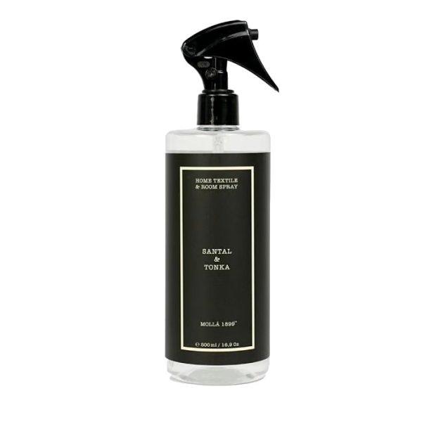Cereria Mollá Lakásillatosító spray fekete Santal & Tonka (Home Textile &
Room Spray) 500 ml