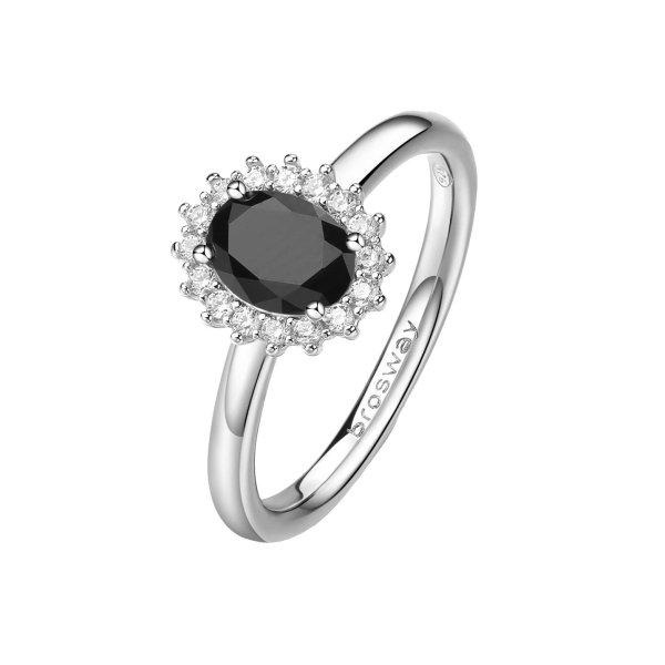Brosway Elegáns ezüst gyűrű Fancy Mystery Black FMB75 52 mm