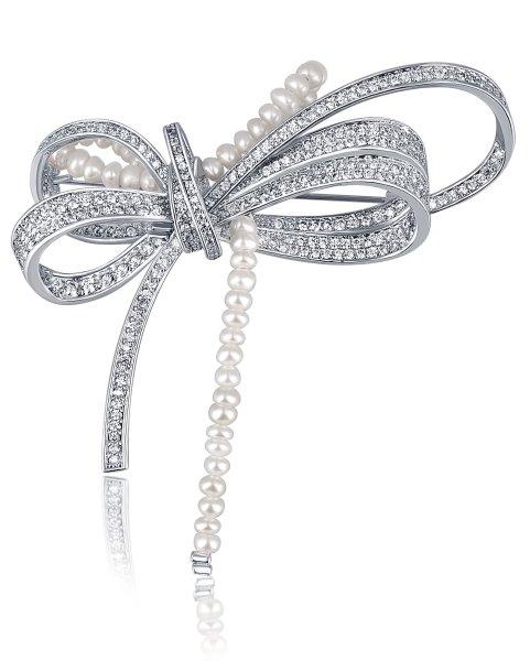 JwL Luxury Pearls Luxus női bross gyöngyökkel 2 az 1-ben Masni JL0666