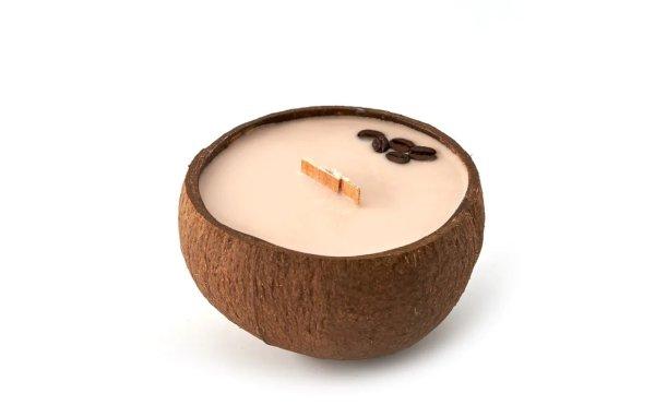 Tropikalia Gyertya kókuszhéjban - Coffee Mocha illat