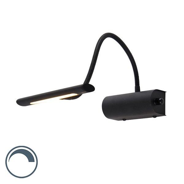 Design fali lámpa fekete 18,5 cm, beépített LED-del és dimmerrel - Tableau