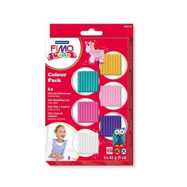 Gyurma készlet, 6x42 g, égethető, lányoknak, FIMO "Kids Color
Pack", 6 különböző szín