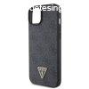 Guess Apple iPhone 15 (6.1) PU 4G Strass Triangle Metal Logo