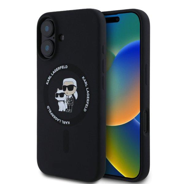 Karl Lagerfeld Liquid Silicone Karl and Choupette Apple iPhone 16 Pro Max (6.9)
MagSafe hátlapvédő tok fekete (KLHMP16XSCMKCRHK)