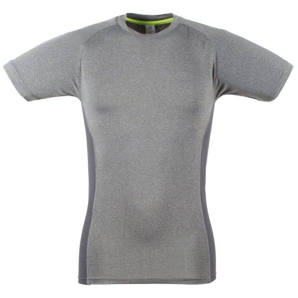 Tombo Férfi Slim-Fit sportpóló - Szürke melírozott / szürke | L