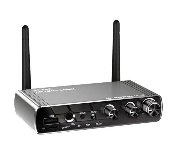 Bluetooth 5.4 2‑az‑1‑ben adó/vevő DAC adapter távirányítóval AUX,
RCA, optika