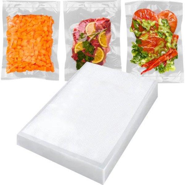 50 db-os élelmiszer tartósító vákuumzsák készlet vákuumcsomagoló
géphez – 20×30 cm