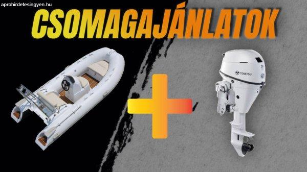 Dawn Marine RIB 390C fehér-teak + Tohatsu MFS 30D ETS