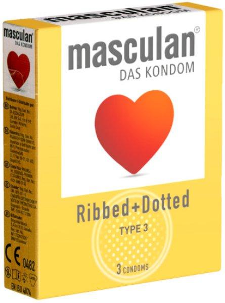 Masculan Ribbed a Dotted 3pcs