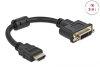 DeLock Adapter HDMI male to DVI 24+5 female 4K 30Hz 0,2m Bla