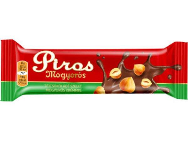 Piros Mogyorós szelet 25g Tej Mogyorókrémmel tölt.